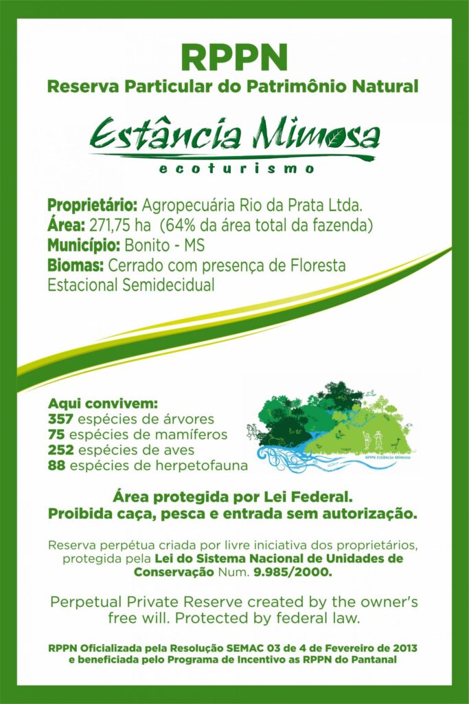 RPPN Estância Mimosa Ecoturismo em Bonito MS