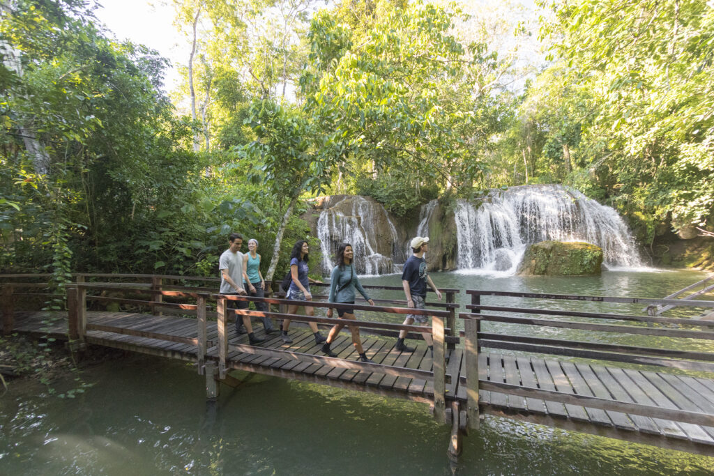 Trilha de acesso às cachoeiras da Estância Mimosa em Bonito MS
