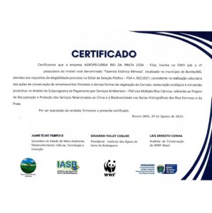 Certificado do Subprograma de Pagamento por Serviços Ambientais - PSA